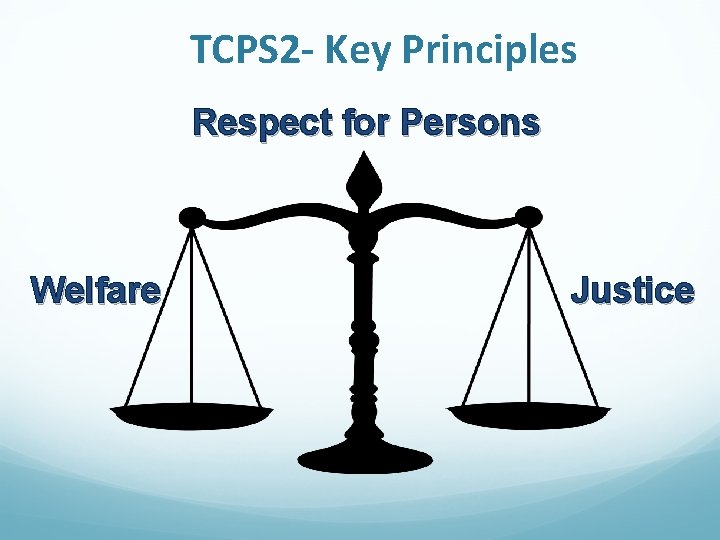 TCPS 2 - Key Principles Respect for Persons Welfare Justice 
