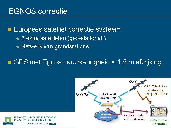EGNOS correctie n Europees satelliet correctie systeem l l n 3 extra satellieten (geo-stationair)