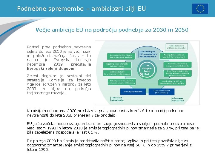 Podnebne spremembe – ambiciozni cilji EU Večje ambicije EU na področju podnebja za 2030