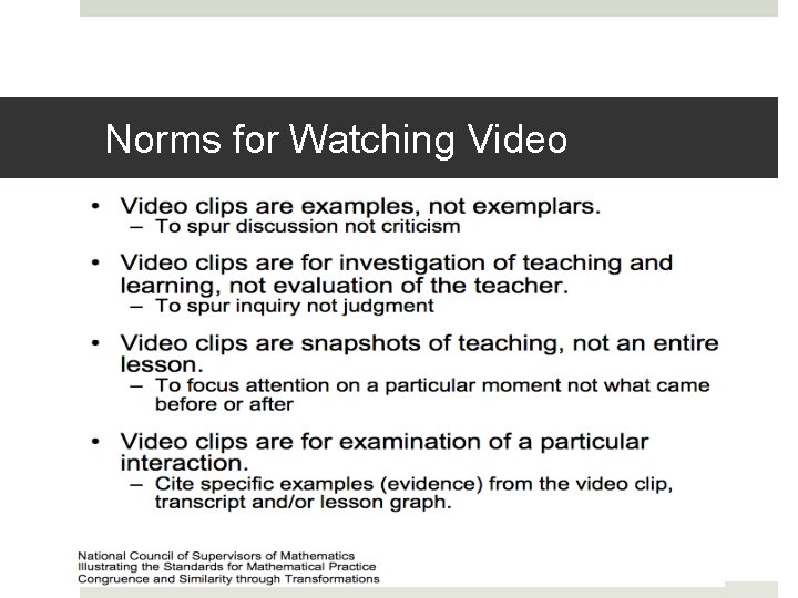 Norms for Watching Video 