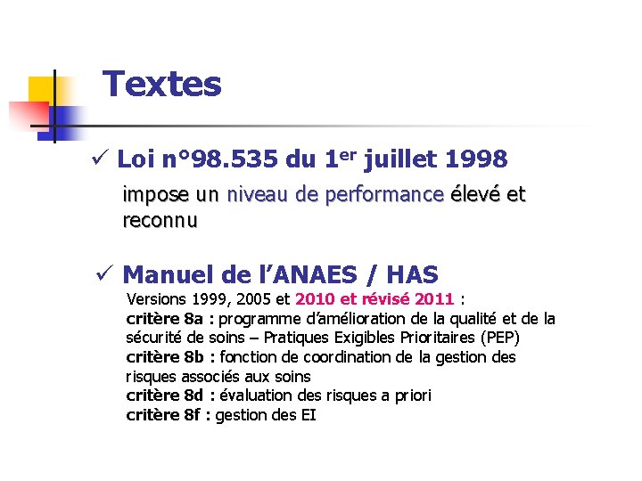 Textes ü Loi n° 98. 535 du 1 er juillet 1998 impose un niveau