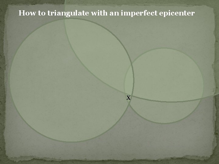How to triangulate with an imperfect epicenter X 