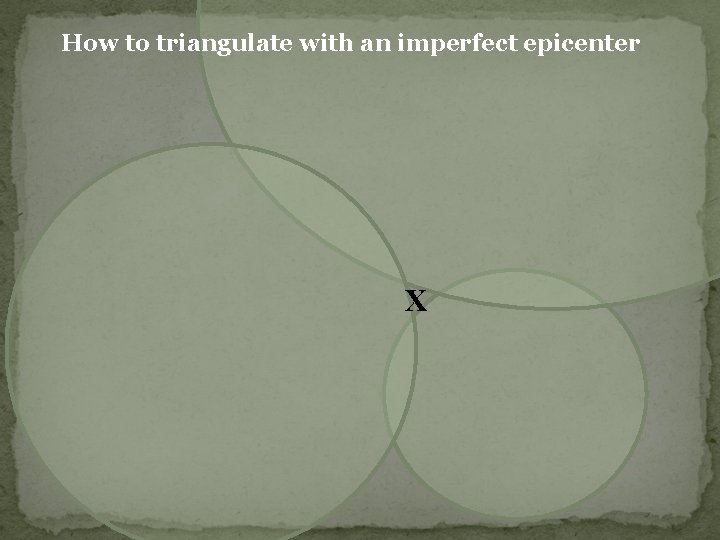 How to triangulate with an imperfect epicenter X 