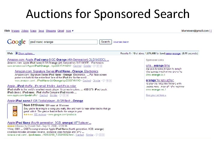 Auctions for Sponsored Search 