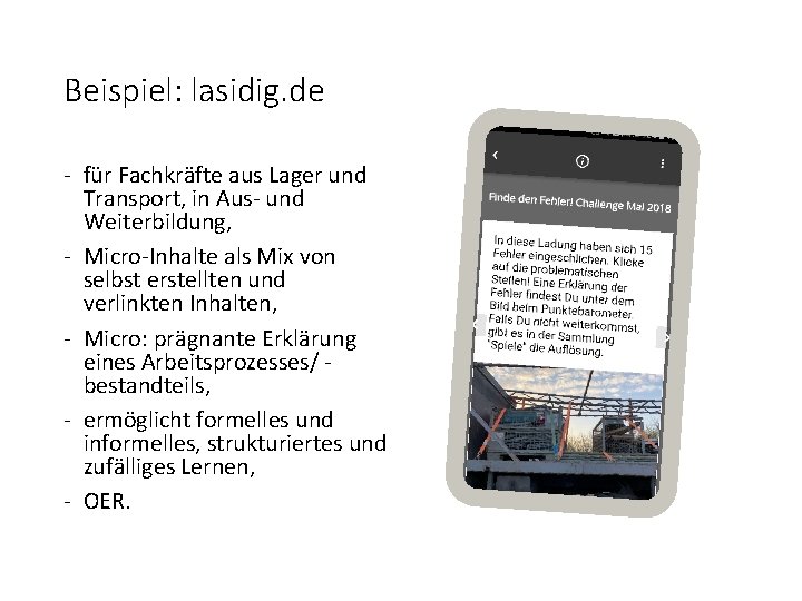 Beispiel: lasidig. de - für Fachkräfte aus Lager und Transport, in Aus- und Weiterbildung,