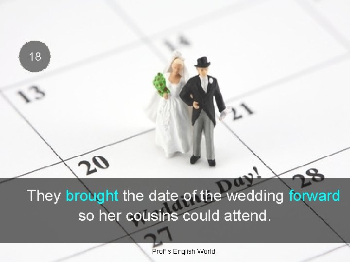 18 They brought the date of the wedding forward so her cousins could attend.