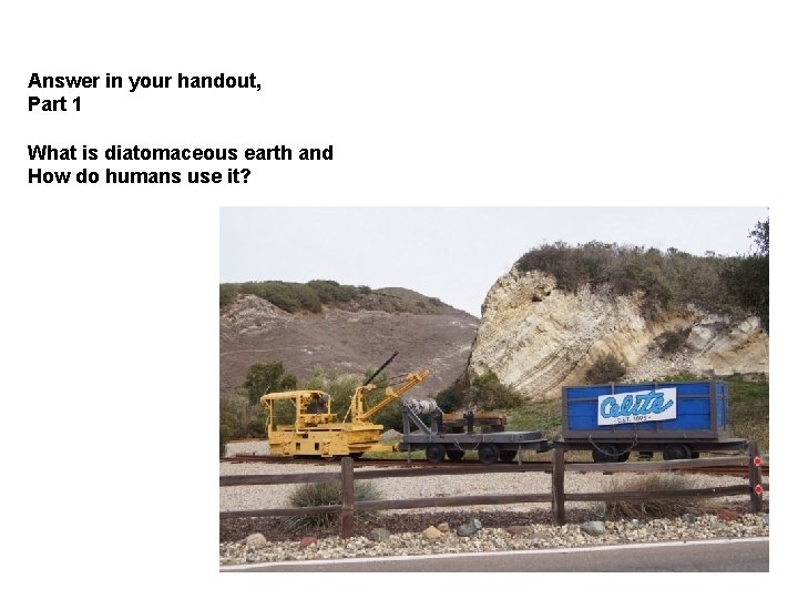 Answer in your handout, Part 1 What is diatomaceous earth and How do humans