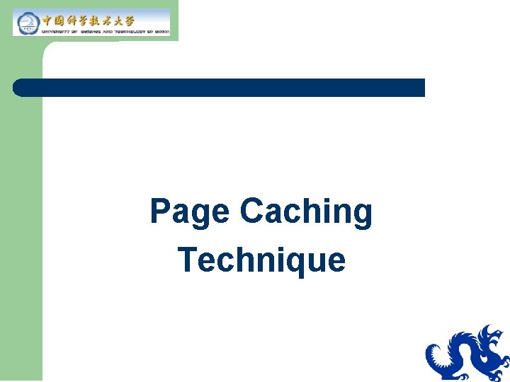 Page Caching Technique Page Caching Technique