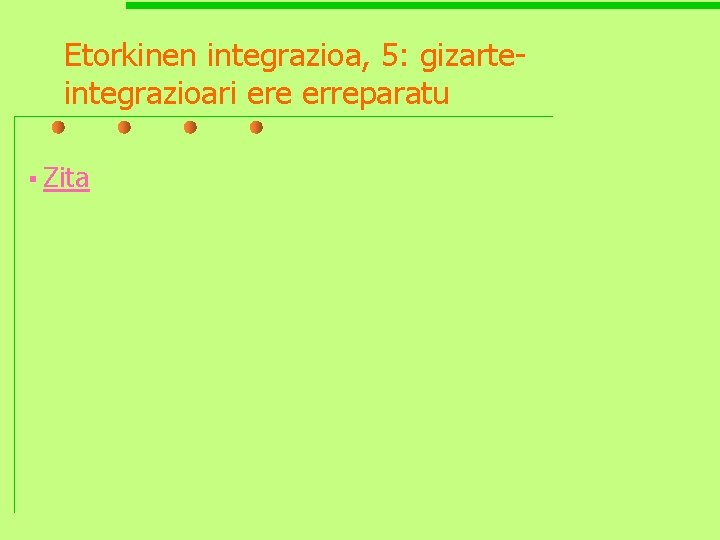 Etorkinen integrazioa, 5: gizarteintegrazioari ere erreparatu § Zita 