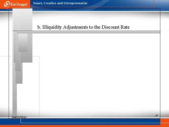 b. Illiquidity Adjustments to the Discount Rate Damodaran 41 