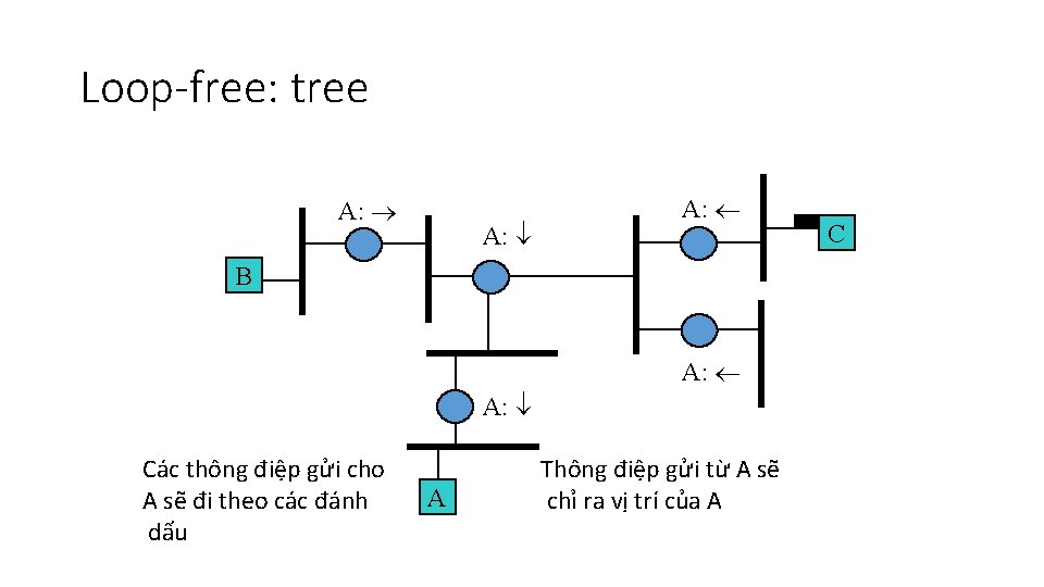 Loop-free: tree A: A: A: B A: Các thông điệp gửi cho A sẽ