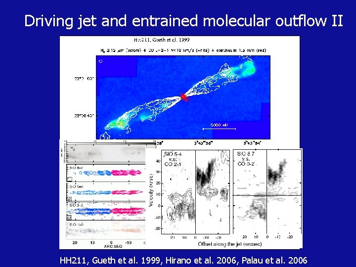 Driving jet and entrained molecular outflow II HH 211, Gueth et al. 1999, Hirano