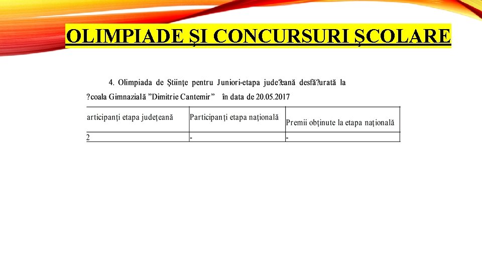 OLIMPIADE ŞI CONCURSURI ŞCOLARE 