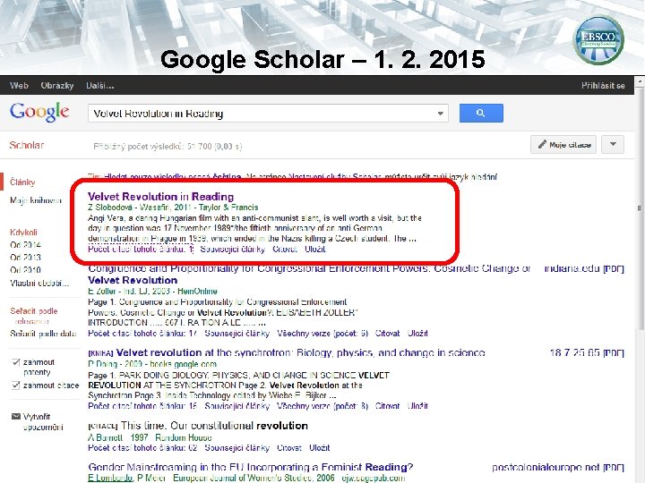 Google Scholar – 1. 2. 2015 