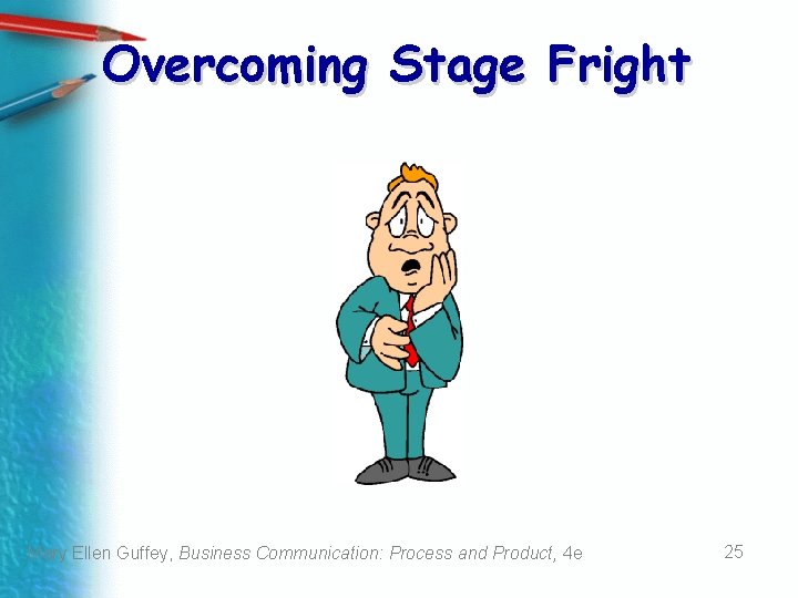 Overcoming Stage Fright Mary Ellen Guffey, Business Communication: Process and Product, 4 e 25
