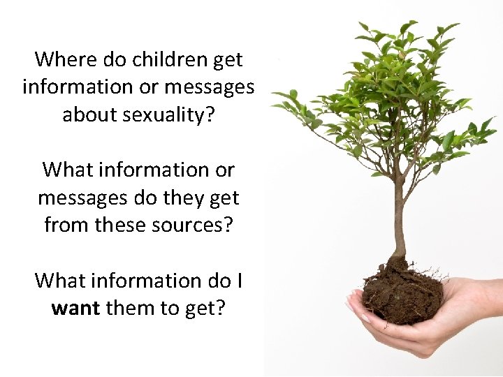 Where do children get information or messages about sexuality? What information or messages do