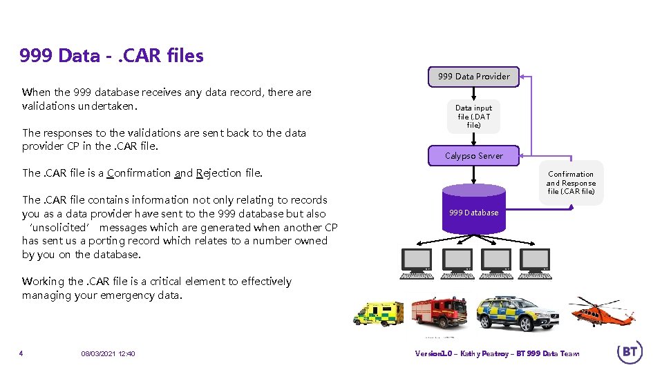 999 Data -. CAR files 999 Data Provider When the 999 database receives any