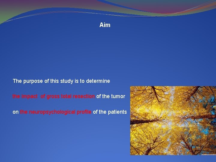 Aim The purpose of this study is to determine the impact of gross total