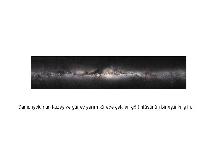 Samanyolu’nun kuzey ve güney yarım kürede çekilen görüntüsünün birleştirilmiş hali 