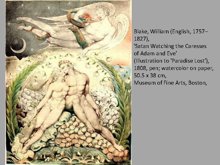 Blake, William (English, 1757– 1827), 'Satan Watching the Caresses of Adam and Eve' (Illustration