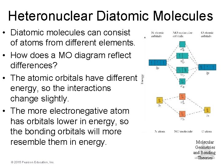 Heteronuclear Diatomic Molecules • Diatomic molecules can consist of atoms from different elements. •