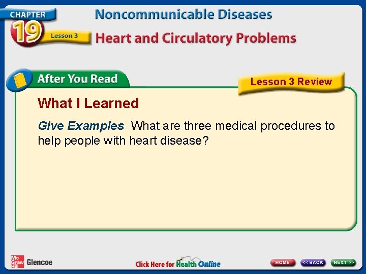 Lesson 3 Review What I Learned Give Examples What are three medical procedures to