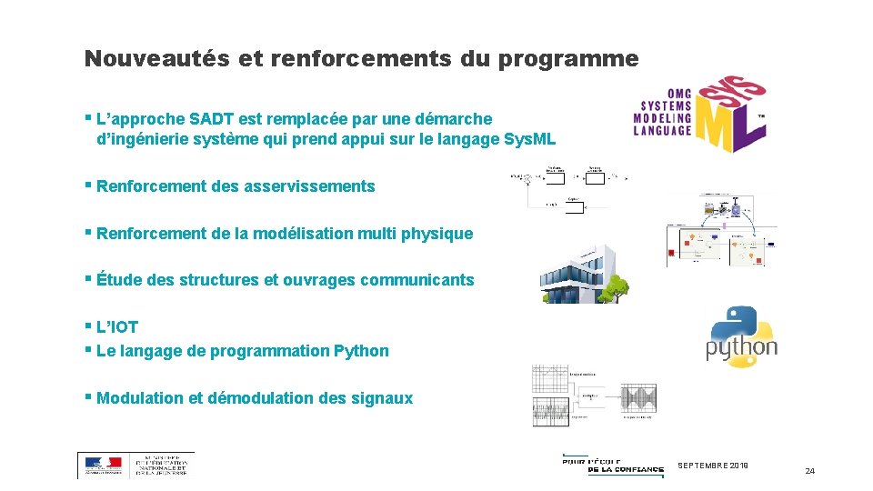 Nouveautés et renforcements du programme § L’approche SADT est remplacée par une démarche d’ingénierie