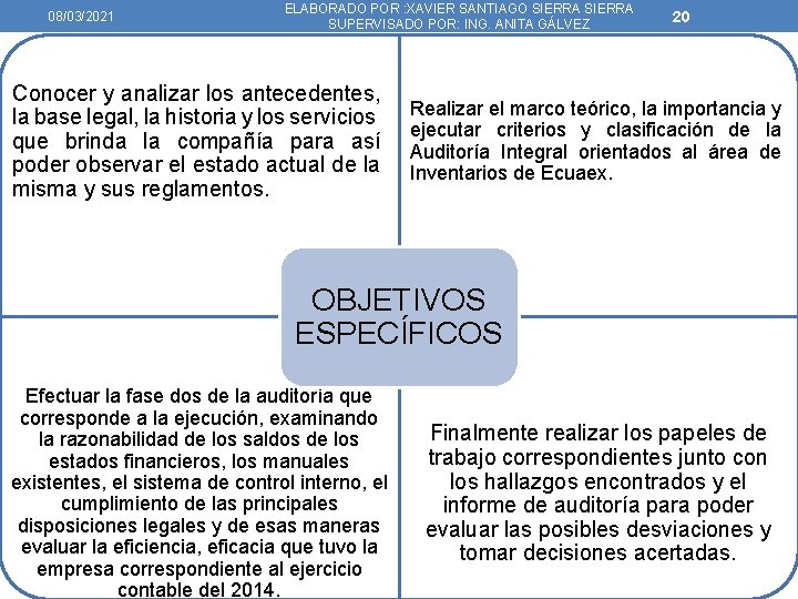 08/03/2021 ELABORADO POR : XAVIER SANTIAGO SIERRA SUPERVISADO POR: ING. ANITA GÁLVEZ Conocer y