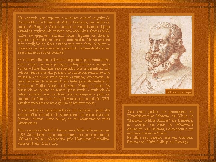 Um exemplo, que explicita o ambiente cultural singular de Arcimboldo, é a Câmara de