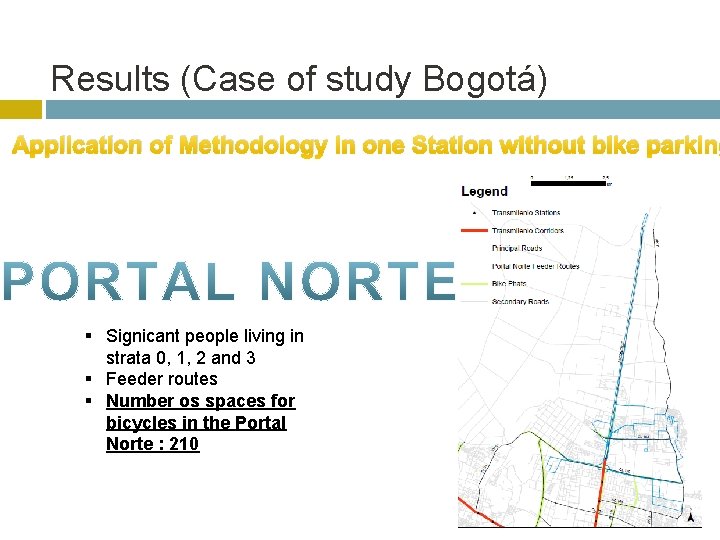 Results (Case of study Bogotá) Application of Methodology in one Station without bike parking