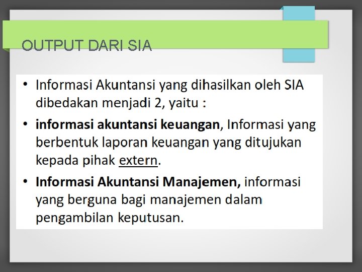 OUTPUT DARI SIA 