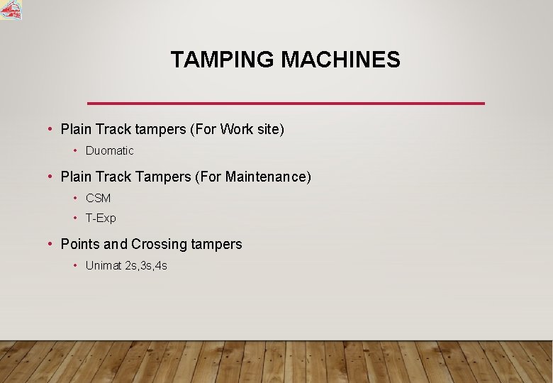TAMPING MACHINES • Plain Track tampers (For Work site) • Duomatic • Plain Track
