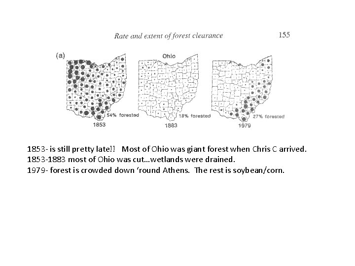 1853 - is still pretty late!! Most of Ohio was giant forest when Chris
