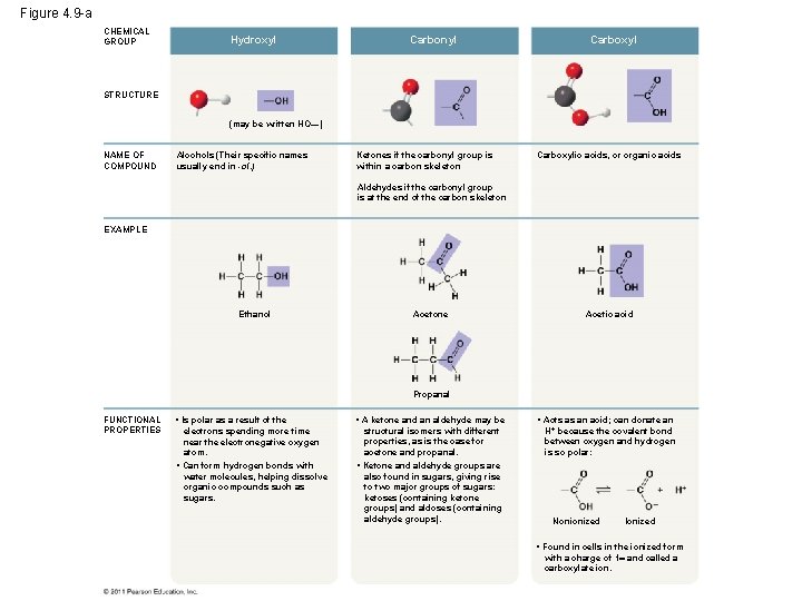 Figure 4. 9 -a CHEMICAL GROUP Hydroxyl Carbonyl Carboxyl STRUCTURE (may be written HO—) Figure 4. 9 -a CHEMICAL GROUP Hydroxyl Carbonyl Carboxyl STRUCTURE (may be written HO—)