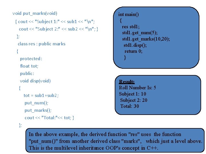  void put_marks(void) { cout << "Subject 1: " << sub 1 << "n";