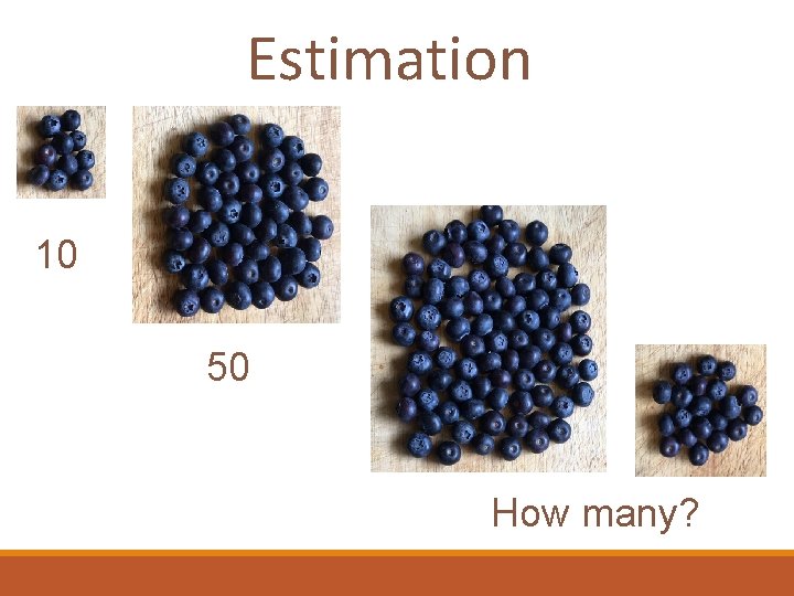 Estimation 10 50 How many? 