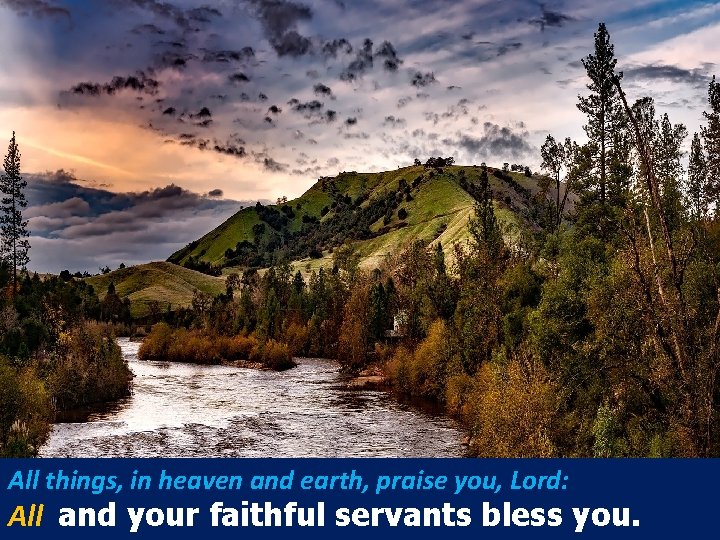 All things, in heaven and earth, praise you, Lord: All and your faithful servants