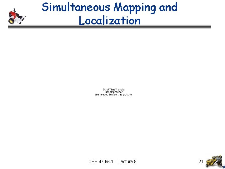 Simultaneous Mapping and Localization CPE 470/670 - Lecture 8 21 