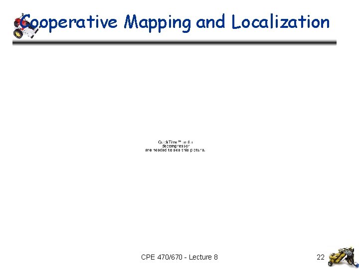 Cooperative Mapping and Localization CPE 470/670 - Lecture 8 22 