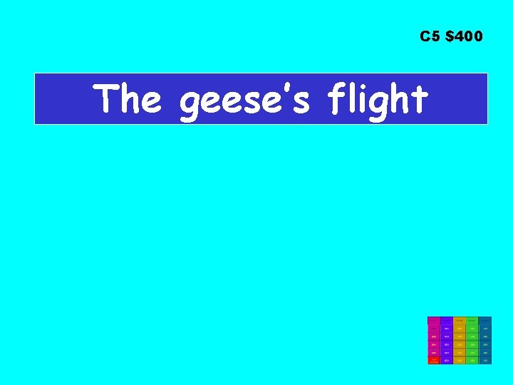 C 5 $400 The geese’s flight 