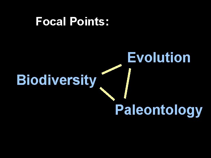 Focal Points: Evolution Biodiversity Paleontology 