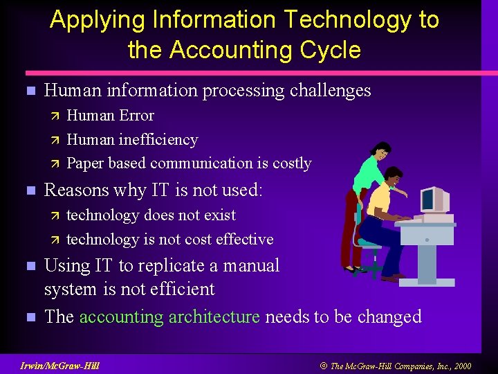 Applying Information Technology to the Accounting Cycle n Human information processing challenges ä ä