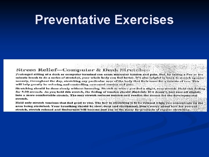 Preventative Exercises 