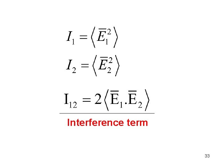 Interference term 33 