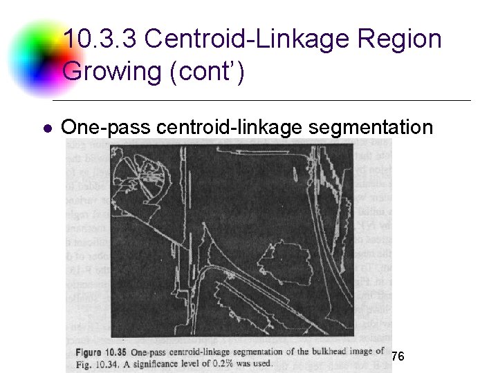 10. 3. 3 Centroid-Linkage Region Growing (cont’) l One-pass centroid-linkage segmentation Digital Camera and