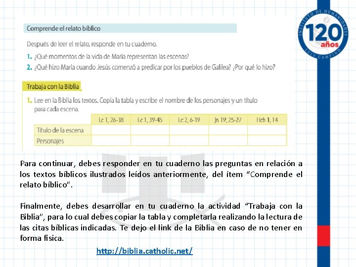 Para continuar, debes responder en tu cuaderno las preguntas en relación a los textos