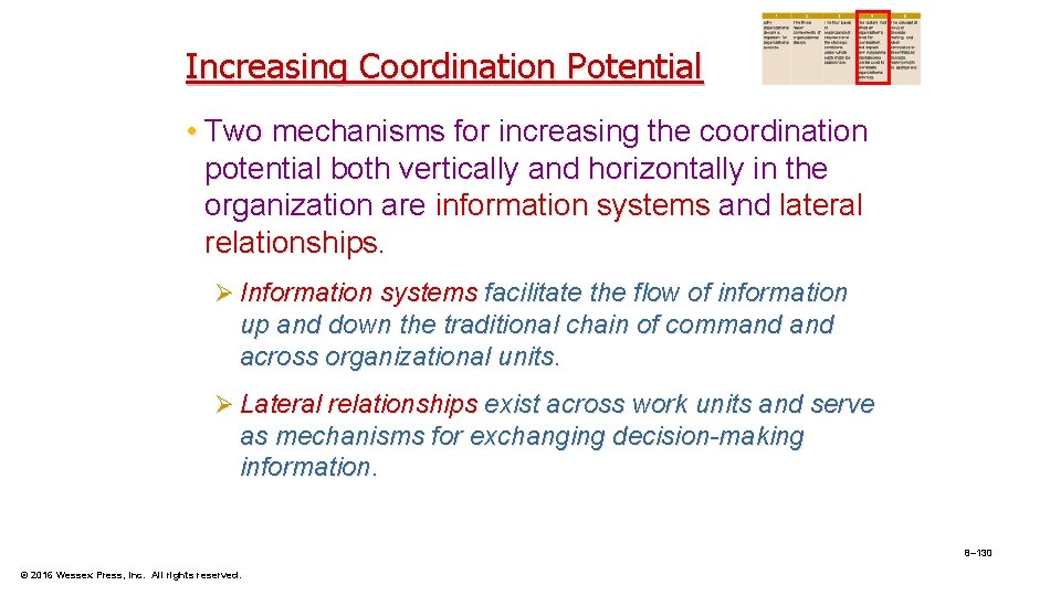 Increasing Coordination Potential • Two mechanisms for increasing the coordination potential both vertically and