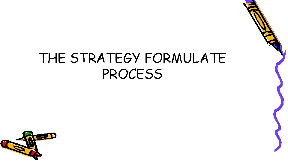 THE STRATEGY FORMULATE PROCESS 