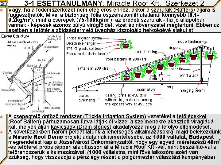 3 -1 ESETTANULMÁNY: Miracle Roof Kft. : Szerkezet 2 Vagy, ha a födémszerkezet nem