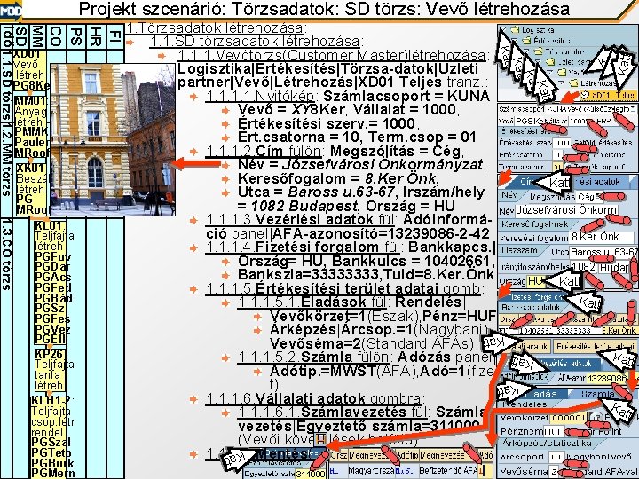 Projekt szcenárió: Törzsadatok: SD törzs: Vevő létrehozása Katt K Kaattt Katt Józsefvárosi Önkorm 8.